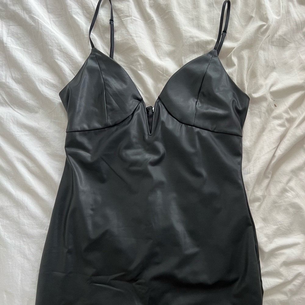 Black Satin Mini Dress by Sunset + Spring